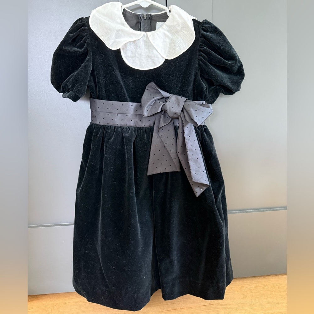 Florence Eiseman Black and White Formal Velvet Dress